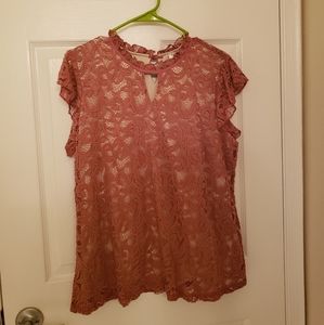 Lace form fitting dress top